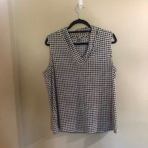Anne Klein  polkadot sleeveless blouse (1X)
